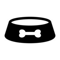 Dog food dish silhouette icon. vector