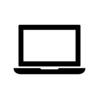 ordenador portátil silueta icono. mostrar. vector