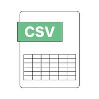 csv archivo icono. csv extensión archivo. vector