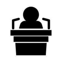 Interview icon for campaign speech and politics. vector