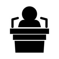 Interview icon for campaign speech and politics. vector