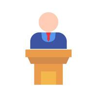 The President giving a speech. Modern speech icon. vector