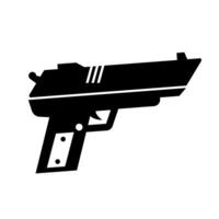 Modern gun silhouette icon. Handgun. Weapon of fire. vector