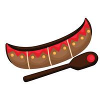 Cute Boats Culture Traditional Native American Indians Symbol Cartoon Illustration Clipart Sticker vector