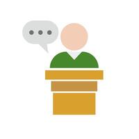 icono de personas dando moderno discurso. político y elección discurso. vector