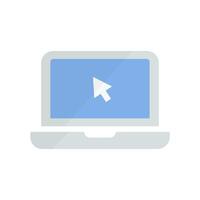 Modern laptop and mouse cursor icon. vector