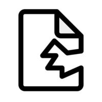 Simple torn document icon. Torn file. vector