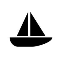 Yacht silhouette icon. Sailboat. vector