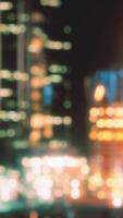 defocused bokeh of cityscape at twilight time video