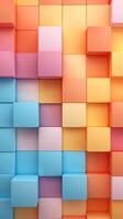 colorful 3d cubes squares wallpaper, ai photo