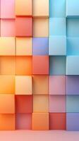 colorful 3d cubes squares wallpaper, ai photo