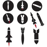 missile and rocket icon illustration vector