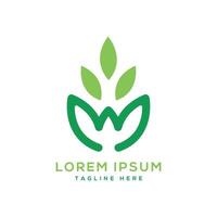 Organic leaf sign farming green modern logo design template vector