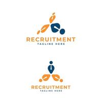 Recruitment people job corporate hiring Logo design creative modern minimal vector