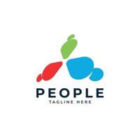 People group teamwork Logo design modern minimal concept template vector