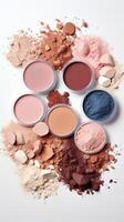 cosmetic powder makeup blush eye shadow, ai photo