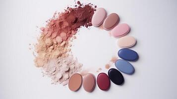 cosmetic powder makeup blush eye shadow, ai photo