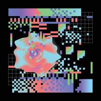 Multicolored gradient space pixel background vector