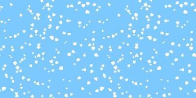 sencillo geométrico sin costura modelo con resumen polca puntos, aleatorio puntos, lugares, gotas en un azul antecedentes. mano dibujo bosquejo formas creativo pintado minúsculo copos de nieve, círculos, ornamento impresión vector