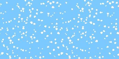 Simple geometric seamless pattern with abstract polka dots, random dots, spots, drops on a blue background. hand drawing sketch shapes. Creative painted tiny snowflakes, circles, ornament print vector