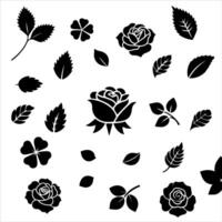 Rose Silhouette Logo Set vector