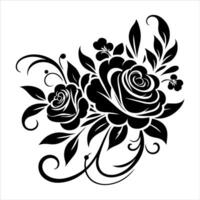 Rose Bouquet Silhouette vector