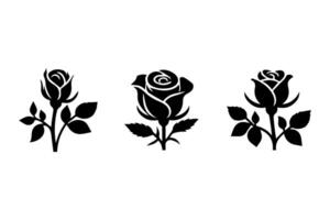 Rose Silhouette Logo Set vector