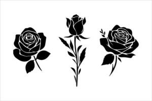 Rose Silhouette Logo Set vector