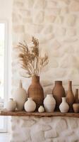 earth tone ceramic vase terracotta, ai photo