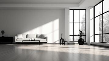 black and white apartment room luxury space, ai photo