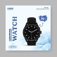 Smart watch banner social media post design, ads banner template vector