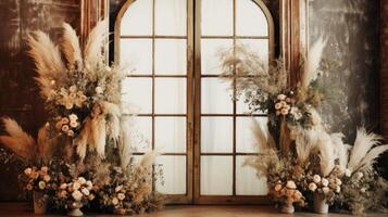 shabby chic cottage wedding room, ai photo