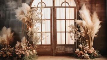 shabby chic cottage wedding room, ai photo