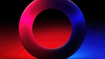 digital futuristic neon circle light on dark background, ai photo