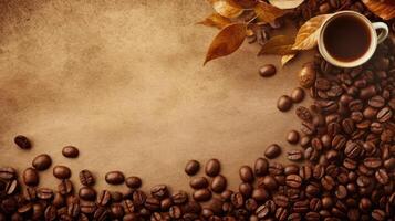 coffee beans caffeine brown texture, ai photo