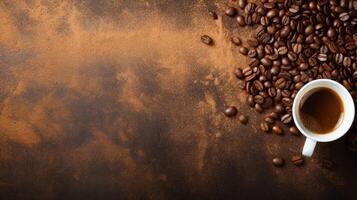 coffee beans caffeine brown texture, ai photo