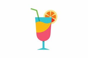 refrescante tropical cóctel aislado en blanco fondo vibrante Fruta beber. concepto de verano bebidas, exótico bebidas, ocio. diseño elemento. impresión. sencillo gráfico Arte vector