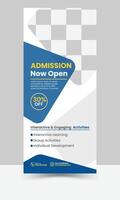 Unique, Clean Kids Admission Roll-Up Banner Design. vector