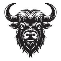 Furious Fur Bold Angry Yak Emblem for Clothing vector