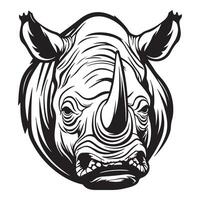 Horned Fury Bold Angry Rhinoceros Emblem for Clothing vector