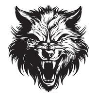 Alpha Anger Intense Angry Wolf Icon for Fashion vector