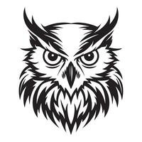 Fierce Wisdom Iconic Angry Owl Emblem for T-Shirt Design vector