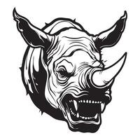 Wild Rampage Intense Angry Rhinoceros Icon for Fashion vector