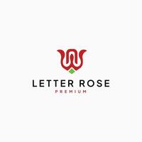 The letter N and W logo is in the shape of a rose vector