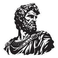 Caesar Fury Bold Angry Roman Emperor Emblem for Clothing vector