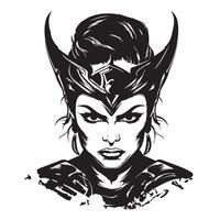 Fierce Feminine Fury Bold Angry Warrior Woman Emblem for Clothing vector