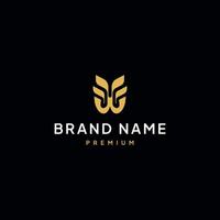 Luxury letter W wheat logo design vector