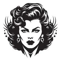 Royal Wrath Intense Angry Queen Icon for Fashion vector