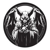 Visionary Wings Anthropomorphic Bat Prophet Apparel Emblem vector