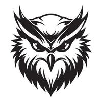 Winged Wrath Striking Angry Owl Icon for Apparel vector